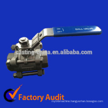 casting 304/316/321/water/gas/oil 3-piece stainless steel ball valve